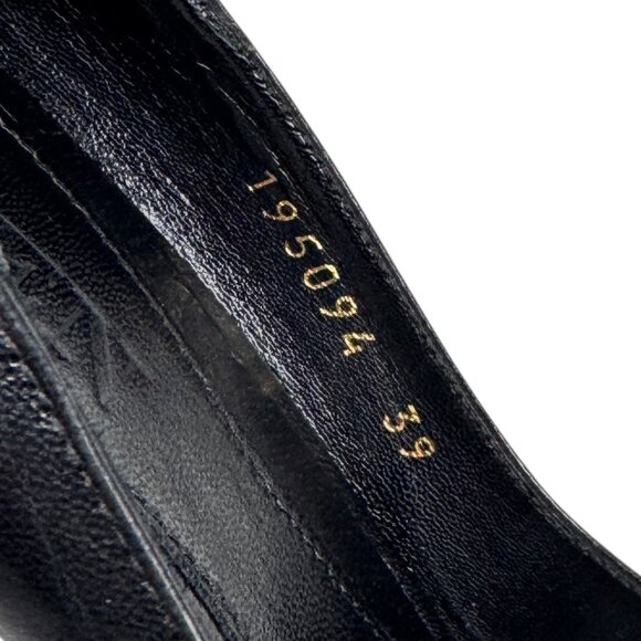 ALEXANDER McQUEEN Peep Toe Platform Heels Sz 9 Black Leather Pumps Glam Luxury - Picture 14 of 15